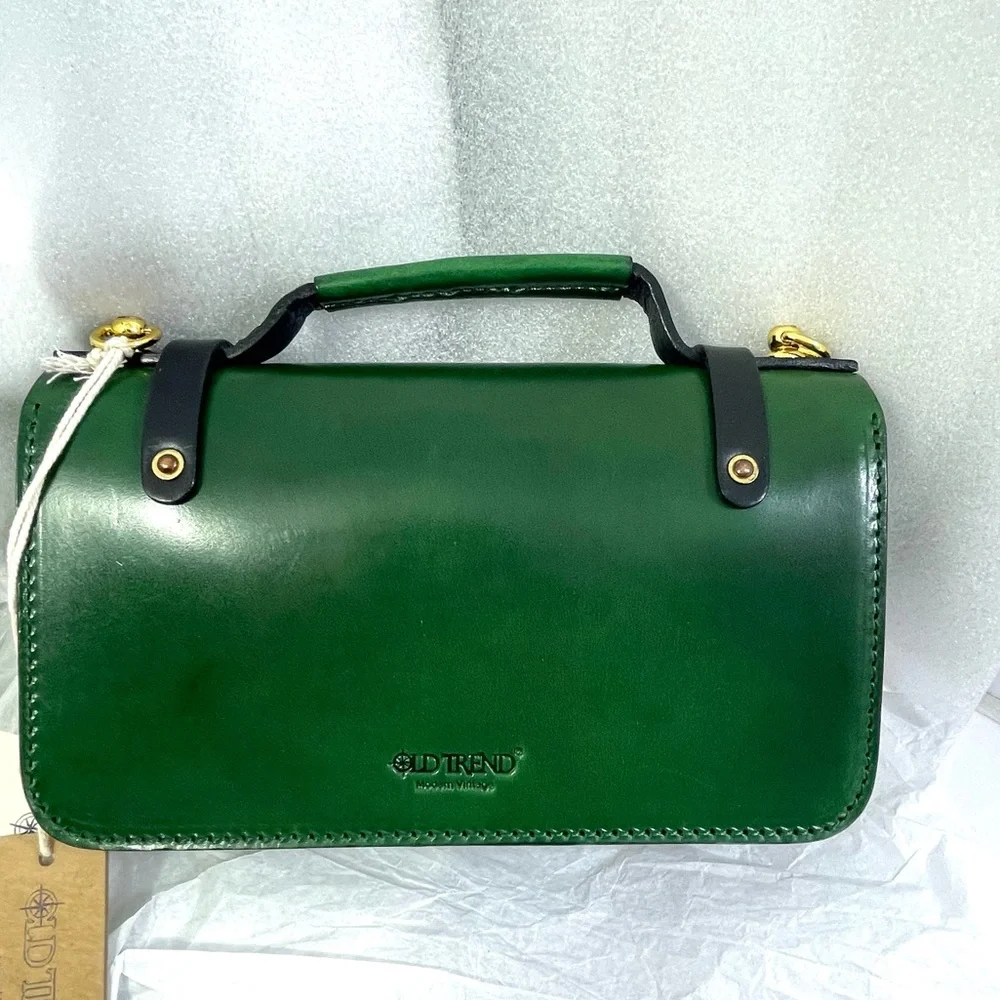 Green Leather Satchel Bag - Picture 3 of 14